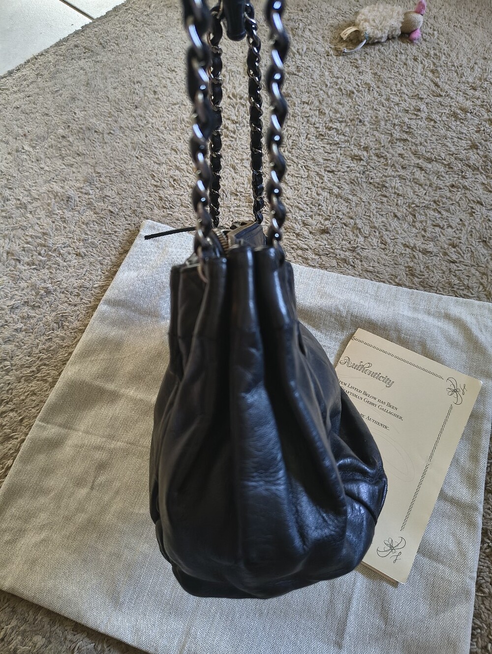 For Trade CHANEL Black LAX Accordion Leather Shoulder Bag - Picture 6 of 14
